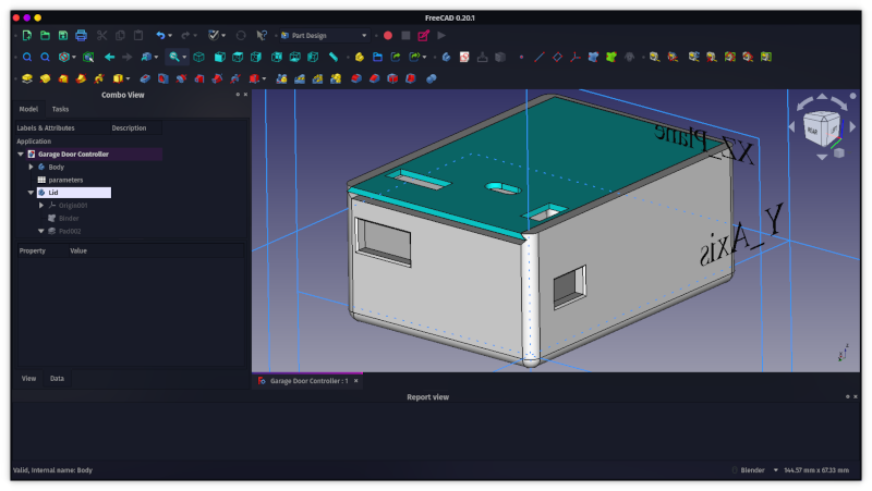 Figure 1: The completed design in FreeCAD.
